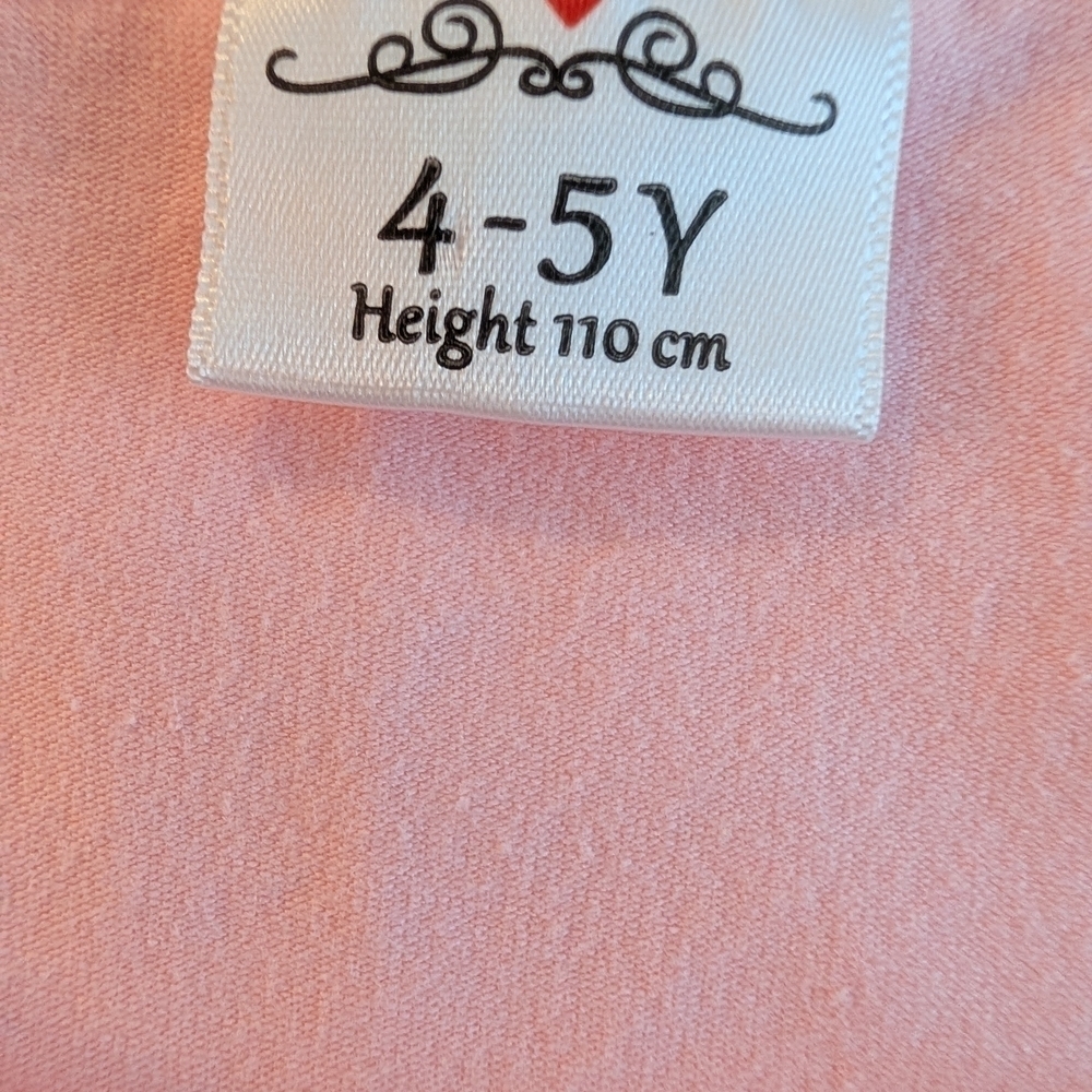 Pink and Navy Sequin Heart Girls Dress Cotton Casual Size 4-5 - Picture 7 of 8